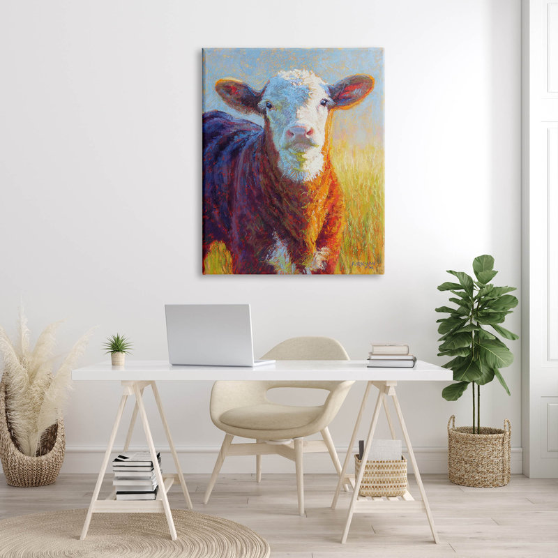 «Happy Cow Farmhouse Grassland» par Rita Kirkman, H 48 po x l 36 po x P 1,5 po