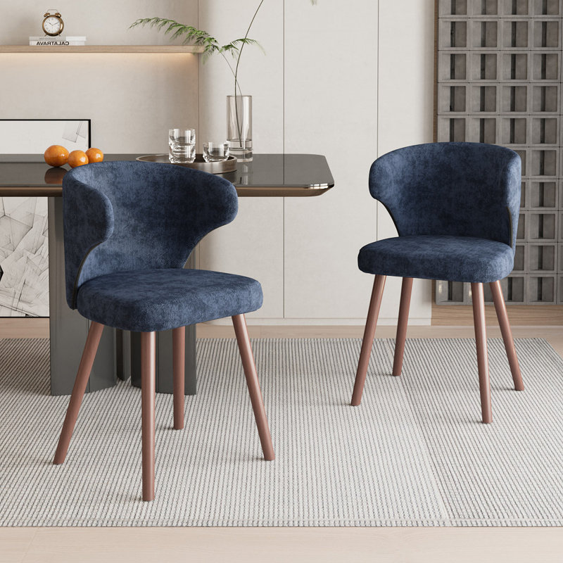 49cm H Upholstered Wing Back Accent, Blue