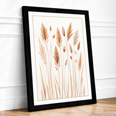 Wheat Stalks Study Botanical - Framed Print