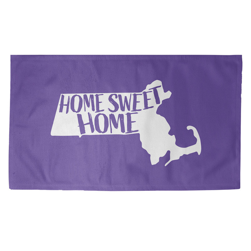 Tapis de maison mauve pour le massachusetts, Rectangle 3 pi x 5 pi, Oui