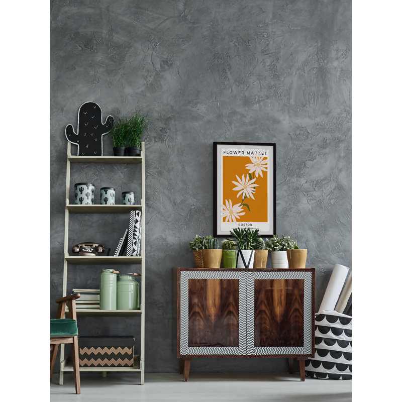 Flower Market Boston - Single Picture Frame Print, 45cm H x 38cm W