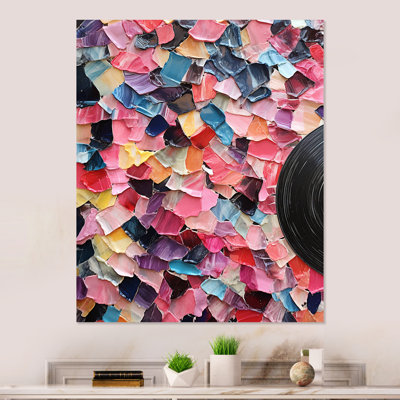 Pink Digital Melodic Fusion III - Abstract Collages Metal Wall Art