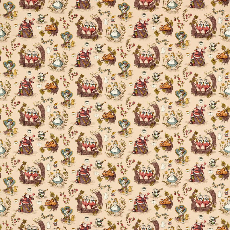 Alice in Wonderland Fabric, Caramel