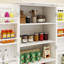 Garde-manger autoportant à DEL avec 2 portes, supports et tablettes réglables pour un rangement efficace et une esthétique moderne
