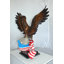 Statue aigle avec drapeau américain en bronze - symbole de force et de liberté Vappu, L 32 po x l 14 po x H 35 po