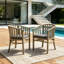 Ensemble de chaises d'extérieur en bois avec coussins-129028101