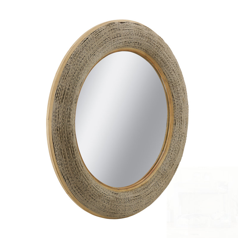 Miroir décoratif tissé, parfait pour ajouter de la chaleur et de la profondeur à n'importe quelle pièce grâce à son design artisanal