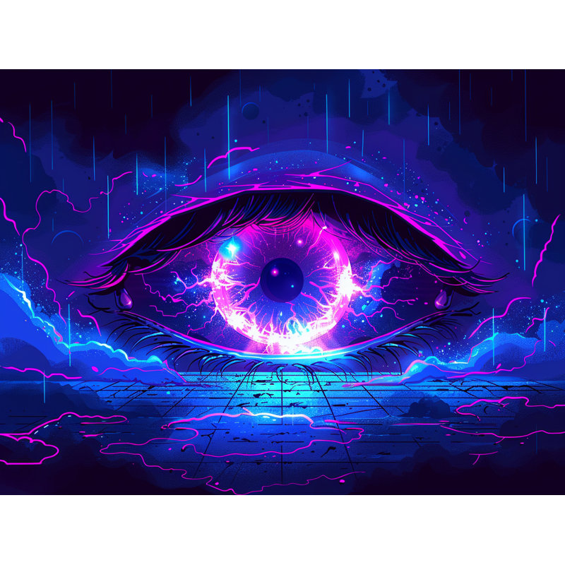 Observant Eye Abstract Fabric Tapestry, 68" H x 80" W