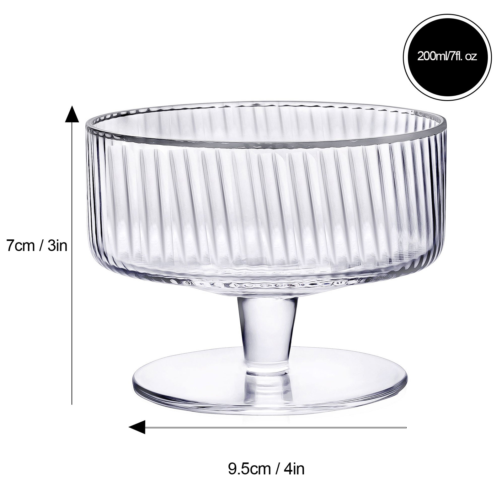 Hanley Ribbed Crystal Coupe