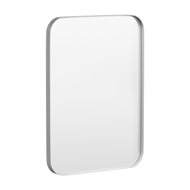 Cozy Design Tempered Glass Framed Wall-Mounted Bathroom Vanity Mirror, Silver, 30" x 22", Rectangle