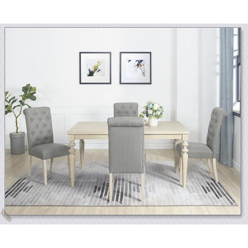 Ensemble de salle à manger Amonia, 5 pièces: table, 4 chaises, Gris