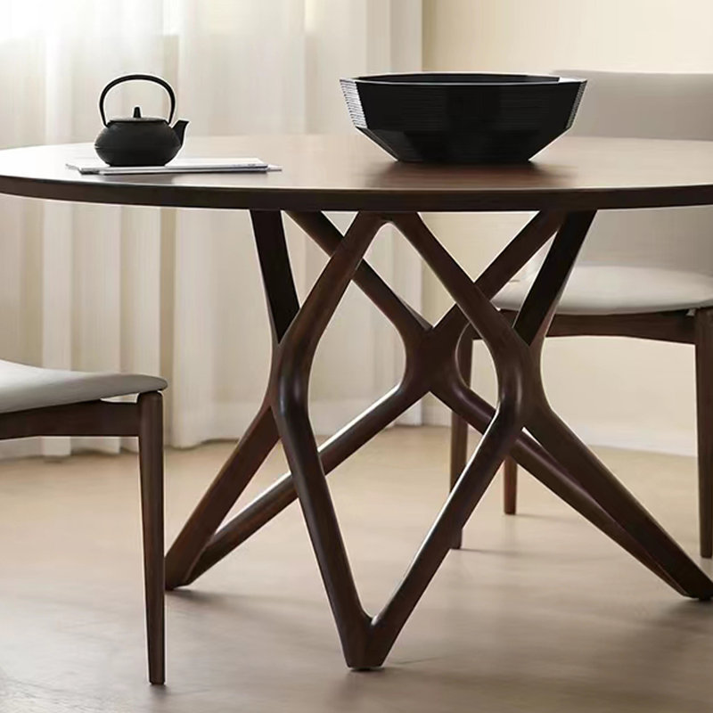 Nordic simple round dining table, 29.53"H x 59.06"L x 59.06"W