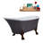55" Streamline Clawfoot Soaking Acrylic Bathtub With Drain, Clawfeet, and Bamboo Tray-66367037-66367053