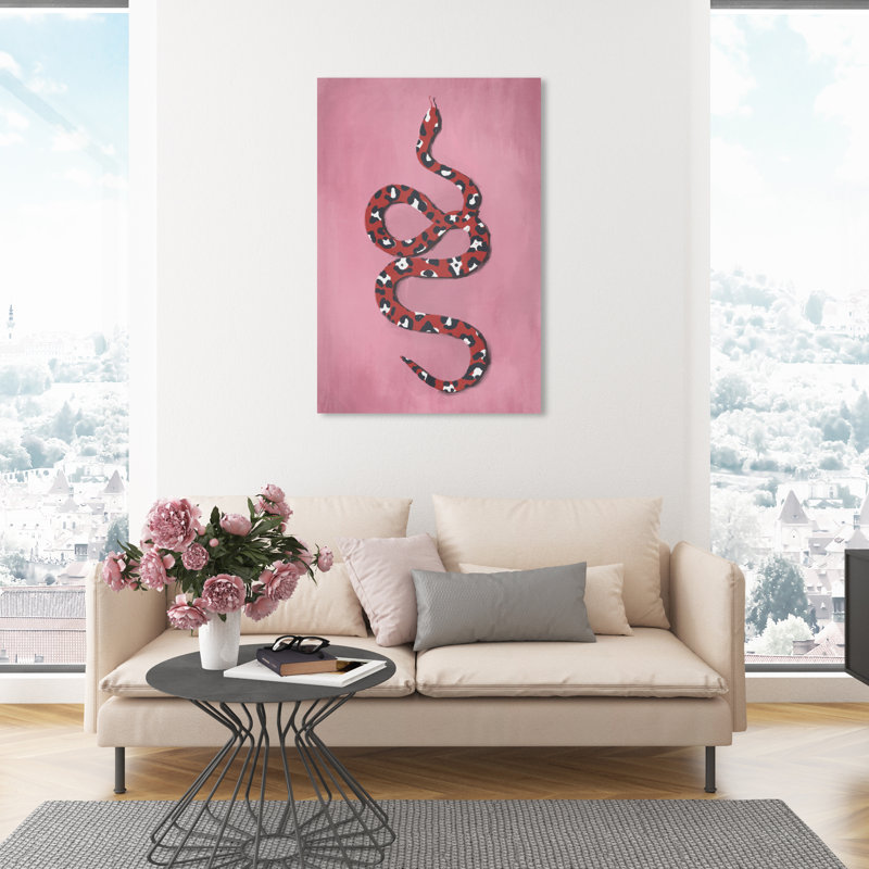 Cadre rose sur toile «Pink Around I», Toile tendue, H 45 po x l 30 po