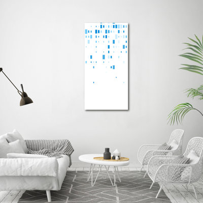 Aygun Blue Squares - Wrapped Canvas Print