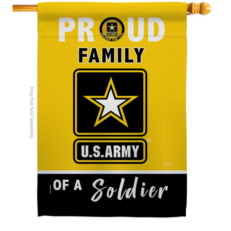Fière famille de marin à 2 faces en polyester 40 x 28 po Drapeau pour la maison, Armée