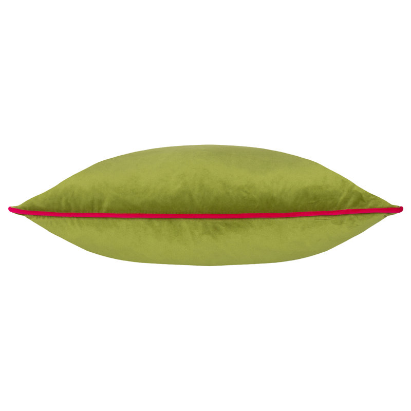 Meridian Square Cushion, Olive Green/Pink, Square 45cm, Polyester