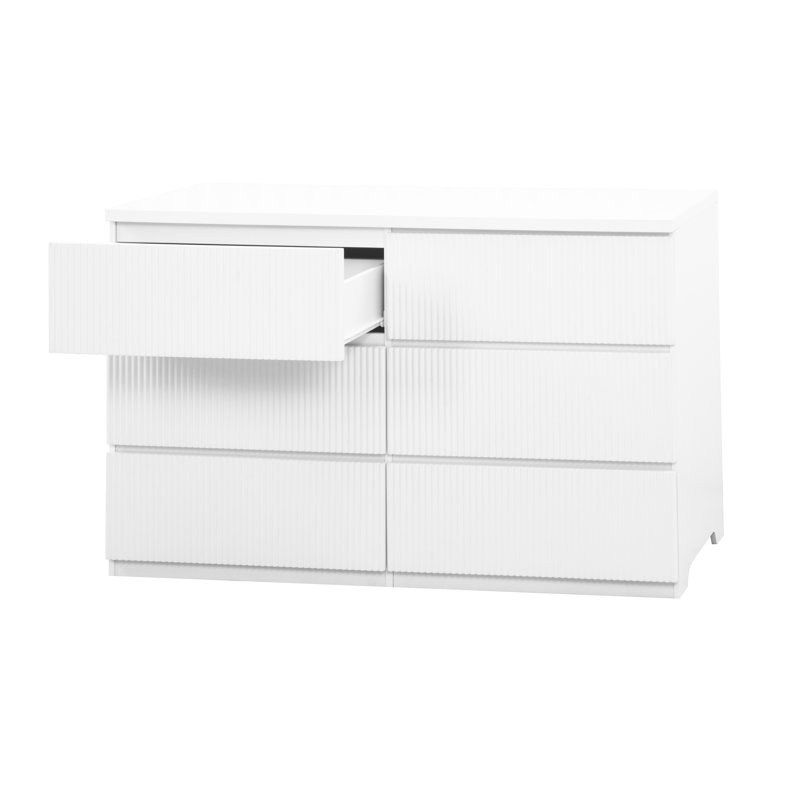 Commode 6 tiroirs Modern White, Blanc