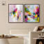 Ensemble de décorations murales modernes "Soft Burst" par Art Remedy, cadre argenté, 24 x 30-6145564-6145565
