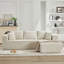 Canapé modulaire en L de 106 po en L avec méridienne orientée vers la droite (siège simple non inclus), canapé modulaire moderne à assise profonde pour le salon, aucun assemblage requis, beige (tissu en velours côtelé moelleux)-775482814-775482808