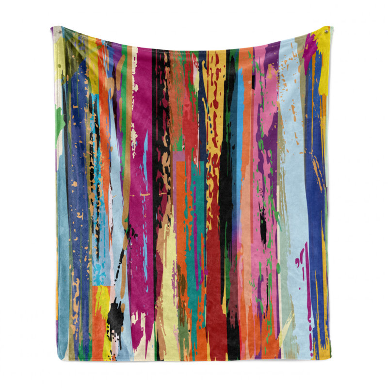 Ambesonne Hand Woven Throw Blanket, 70" W x 90" L