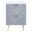 Table de chevet 2 tiroirs grise ultrabrillante