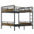 Queen over Queen Metal Bunk Bed Frame, Detachable Industrial Bunk Bed with Safety Guardrails for Teens, Black