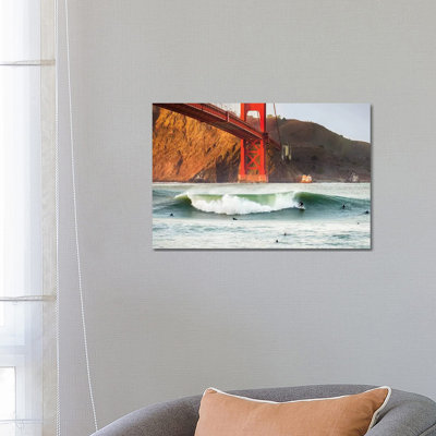 Golden Surf 1 Piece Wrapped Canvas Painting