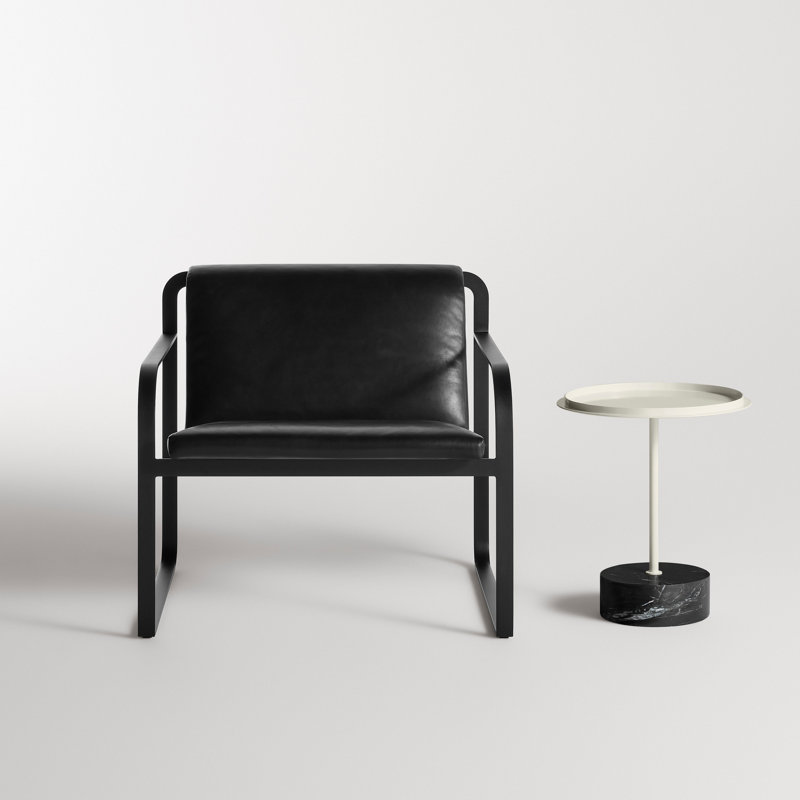 Chit Chat End Table, Putty, Black