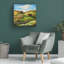 Art mural sur toile tendue - "Summer Farm" de Barbara Jeffords pour décoration de salon, de chambre à coucher ou de bureau - 35 x 35