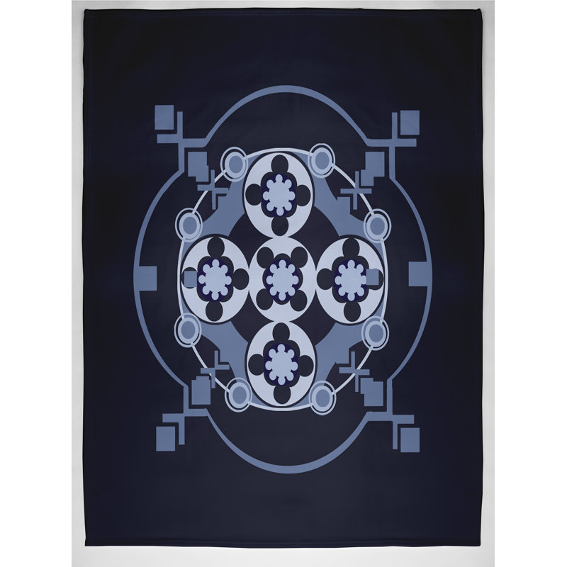Schulze Plain Weave / Muslin Throw Blanket, Navy