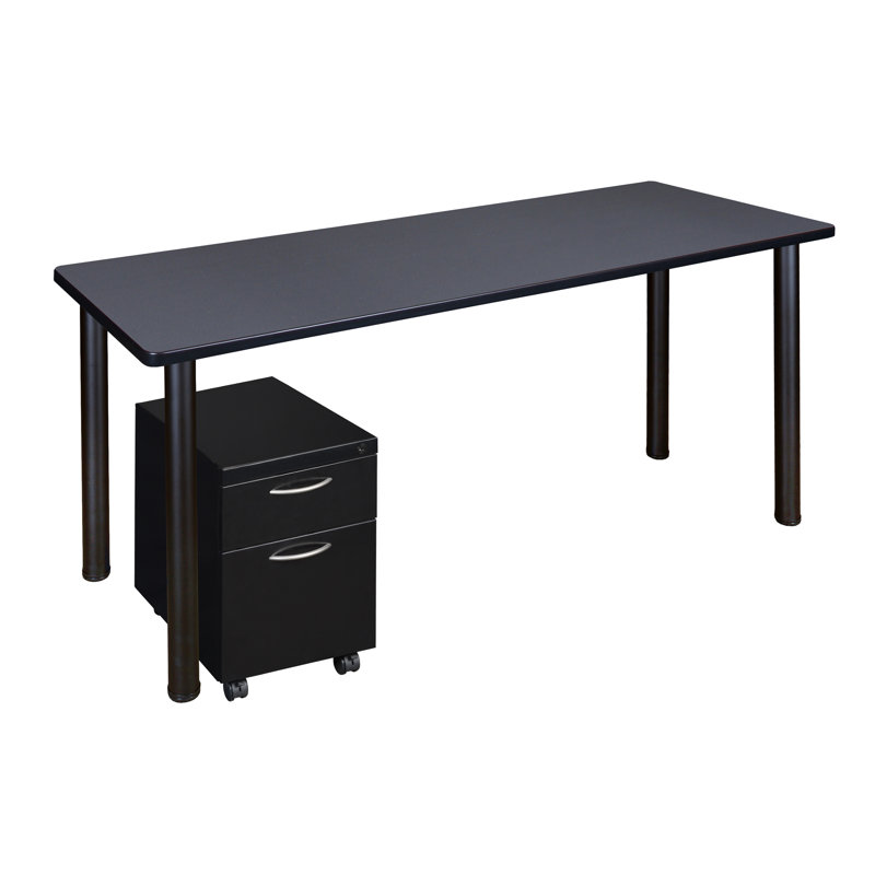 Table de bureau Kee, Gris / Noir, H 29 po x l 66 po x P 24 po