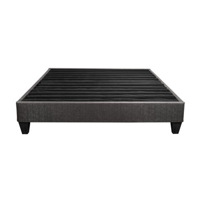 Twin Platform Bed With Dark Gray Upholstered Base - Heat- Frame Fatigue-