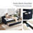 Velvet Daybed with Trundle, USB Port & Side Pockets | Button Tufted Back, Waved Arms with Piping | Space‑Saving Sofa Bed for Bedroom, Guest Room, or Living Room-1079114274