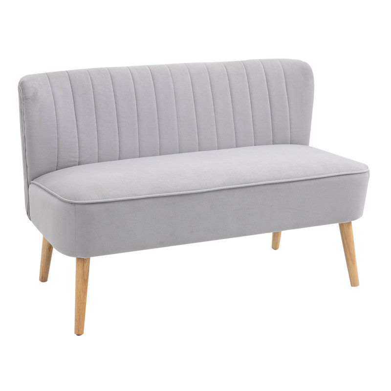 Maxen 2 Seater Loveseat, Light Grey, Linen