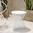 Matte White Side Table - Iron With Rounded Silhouette And Mesh, 17.45 In. Depth X Width 18.47 Height With Breezy Mesh Look Shape, In., 6.39 Lb Weight