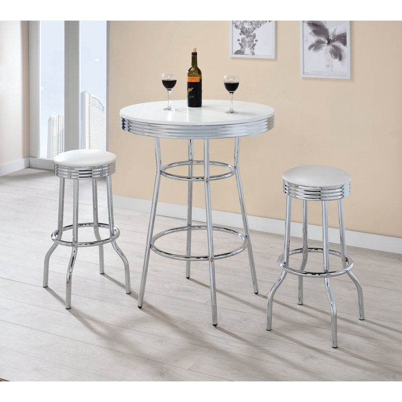 Tabouret de bar Ebensburg (ensemble de 2), Blanc