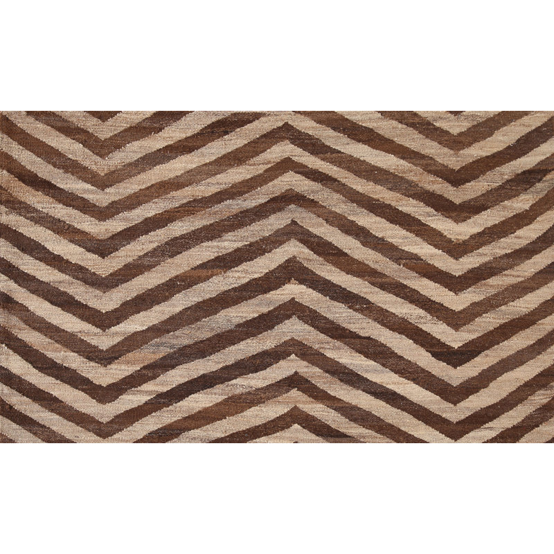 Tapis oriental en laine à motif de chevrons kilim 3 x 5