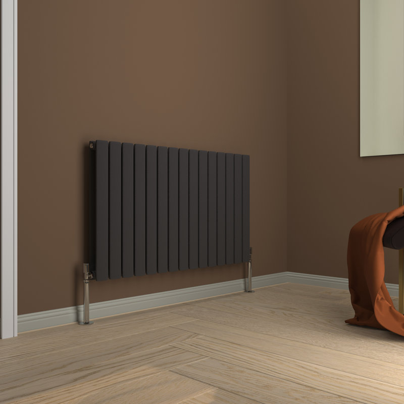 Alvin Vertical Designer Radiator, Grey, 60 x 61 cm Double