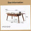 Table basse rectangulaire avec plateau et tiroir en bois massif