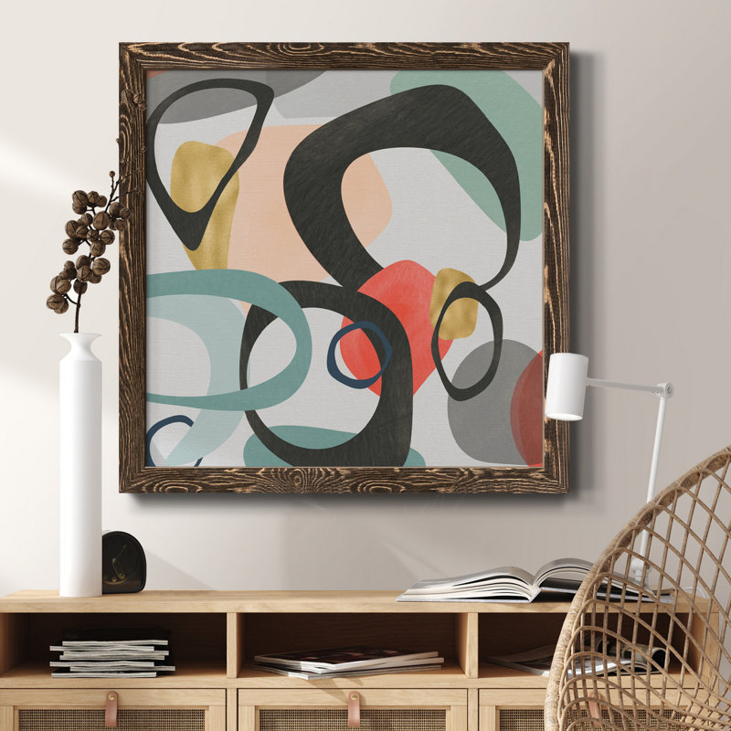 Fading To Blue - cadre photo, reproduction d'art sur toile, H 31,5 po x l 31,5 po x P 1,5 po, Encadré de bois de noyer