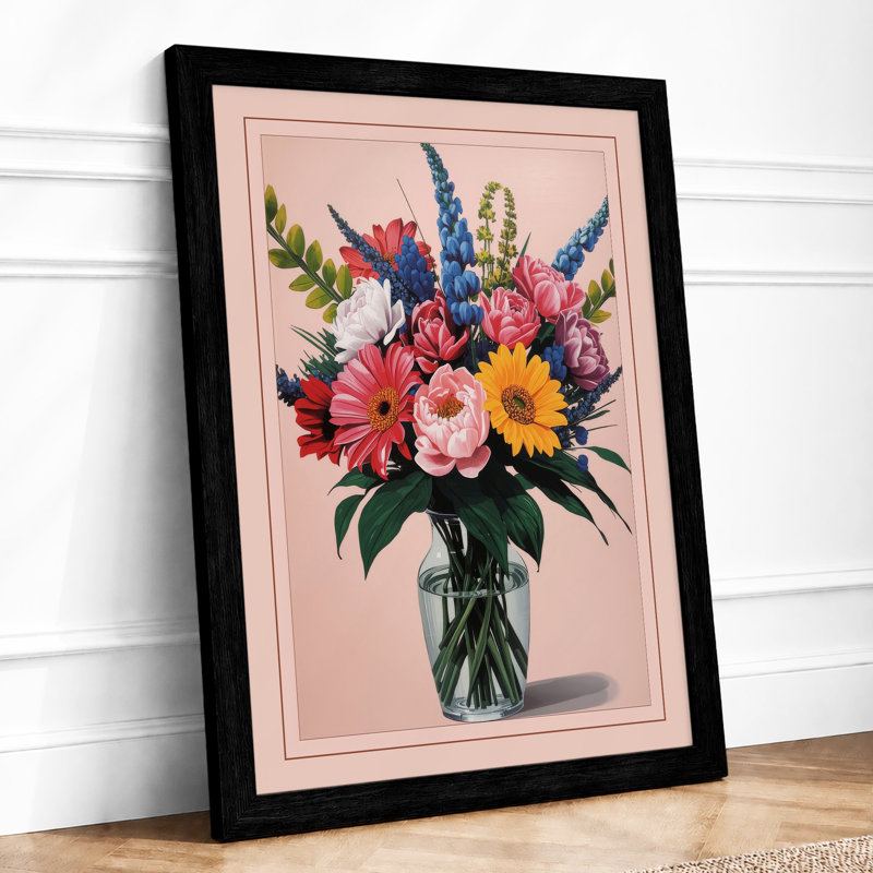 Blooms in Glass Botanical - Framed Print, A3 - 42.0 x 29.7 cm, Black