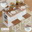 Buffet de ferme extensible l 47,2 po avec abattants et prises de courant | Chariot de service mobile et armoire de rangement-304055917