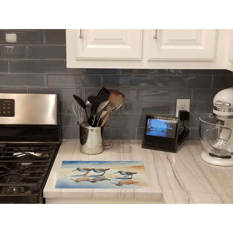 Sandpipers Glass Cutting Board
