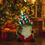 Arbre de Noël en céramique à piles avec 50 lumières DEL et décoration de table illuminée multicolore