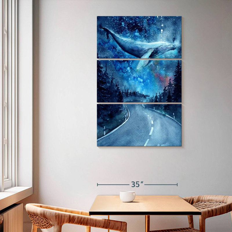 Kelan Night Flying Whale, 65" H x 42" W