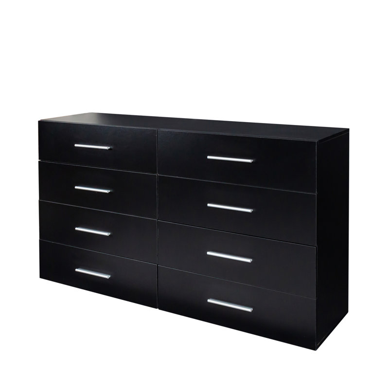 55.1'' W 8 - Drawer Dresser, Black