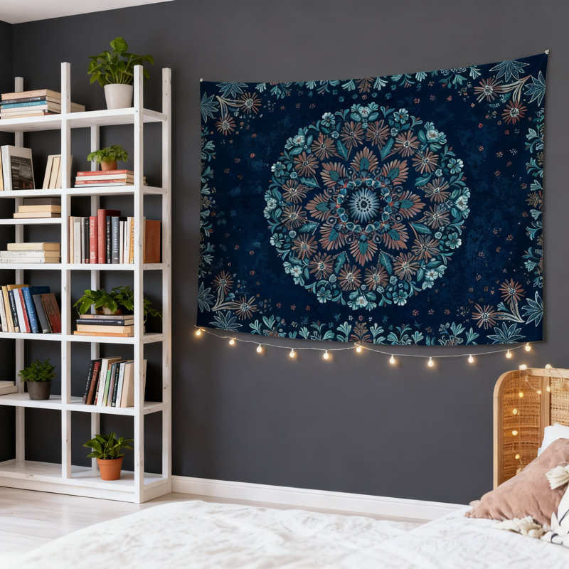 Tapisserie florale Mandala, H 44 po x l 60 po