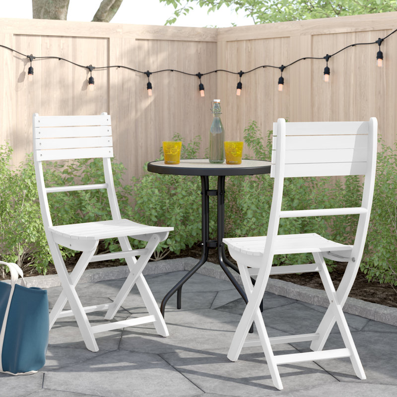 Chaise d'appoint de patio Remacia, Blanc