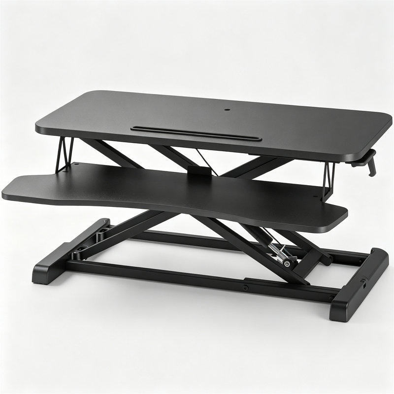MDF Steel Standing Desk Converter, Black